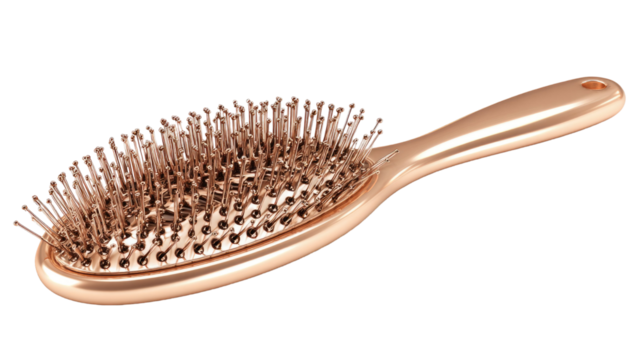  Premium wooden hairbrush with soft natural bristles for gentle , scalp massage, and hair care isolated on white background
