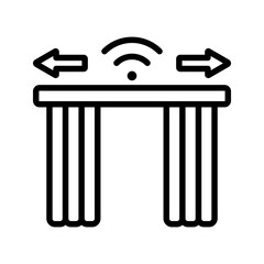 Outline automatic curtain window blind line art
