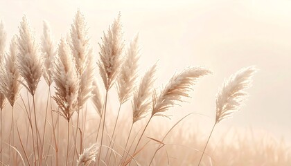 Elegant Pampas Grass in Soft Light - A Serene Natural Scene.
