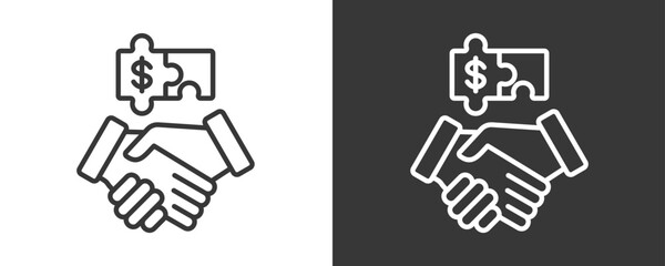 Business Partnership Icon Set Vector Collection Isolated In Black And White