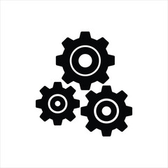  Gear Settings Icon – Mechanical Silhouette Vector