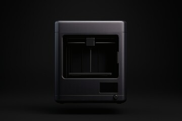 Futuristic Industrial Gray 3D Printer, Eye-Level Rule of Thirds