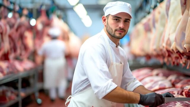 Butcher at Work. - Powered by Adobe