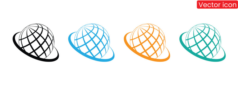 Go green with earth icon symbolizing environmental awareness,World globe icon. Abstract wire frame geometric planet earth logo, linear global worldwide network symbol, modern round web sign.