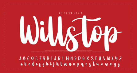 Signature Font Uppercase Lowercase And Number. Script Font Calligraphy Logotype elegant Font Type Font lettering handwritten. vector illustration  