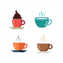 Coffee Break Minimalist Mug Vector Illustration Set