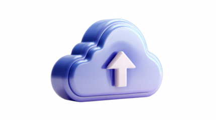 Blue glass cloud icon - 3d cloud icon isolated on white. 3d rendering cloud, pictogram, weather, mail, upload, symbol, icon