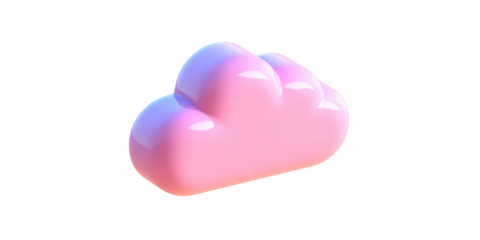 Blue glass cloud icon - 3d cloud icon isolated on white. 3d rendering icon, symbol, cloud, upload, mail, weather, pictogram