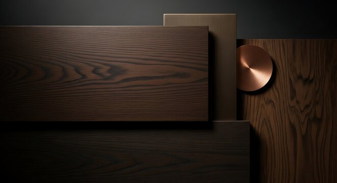 Elegant Wood Textures and Copper Accent for Interior Design.