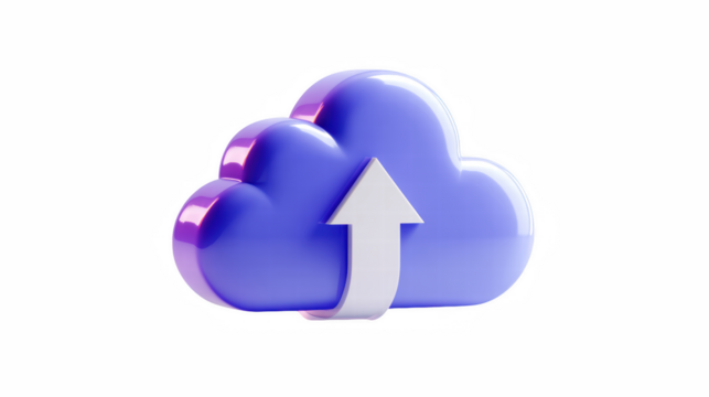Blue glass cloud icon - 3d cloud icon isolated on white. 3d rendering icon, mail, pictogram, cloud, symbol, upload, weather
