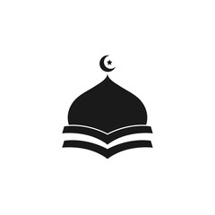 Dome mosque icon silhouette logo vector illustration design template