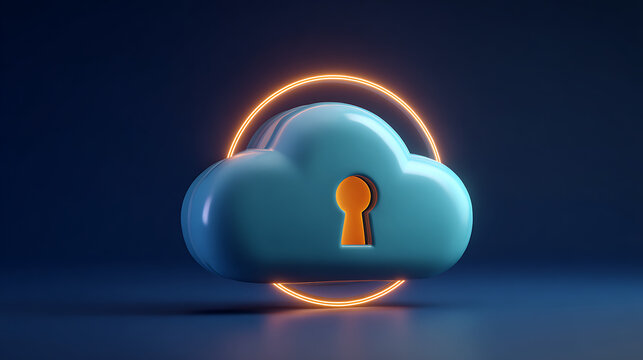 Secure cloud services offer digital protection with integrated keyhole, ensuring data privacy and encryption for modern businesses and personal use