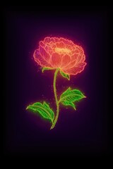 Glowing Neon Flower