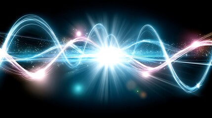 Vibrant Light Waves with Glowing Effects and Magical Energy Motion
