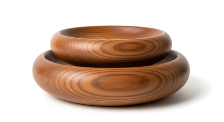 Two Wooden Bowls Stacked on Top of Each Other.