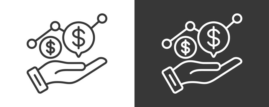 Revenue Icon Set Vector Collection Isolated In Black And White
