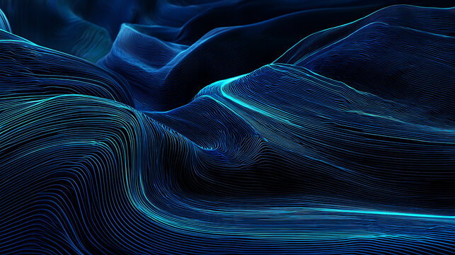 Stunning blue topographic lines create a sense of depth and flow, ideal for modern tech and design projects requiring a vibrant, dynamic background element