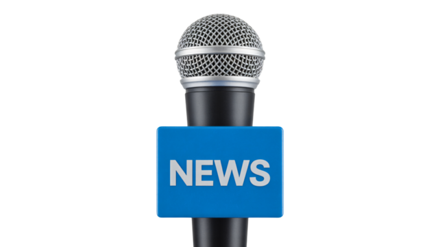 Microphone ready to broadcast the latest breaking news updates