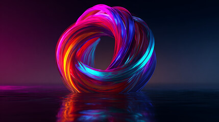 Stunning abstract form with vibrant colors and dynamic lighting, perfect for modern designs, vibrant visuals, and impactful presentations to capture attention