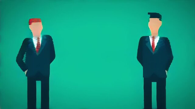 Animated Business Communication - Men, Envelope, and Helmet Illustration.