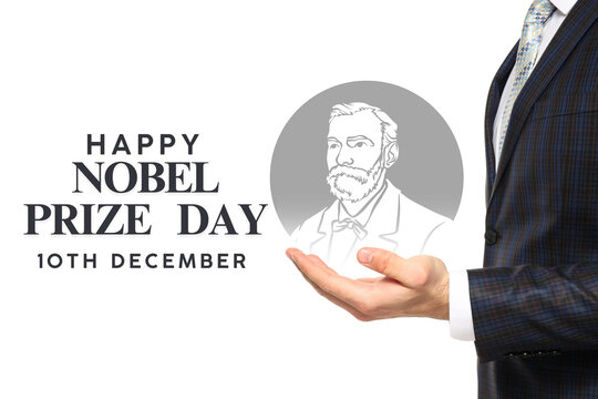 Formal hand gesture presenting Nobel Prize Day message