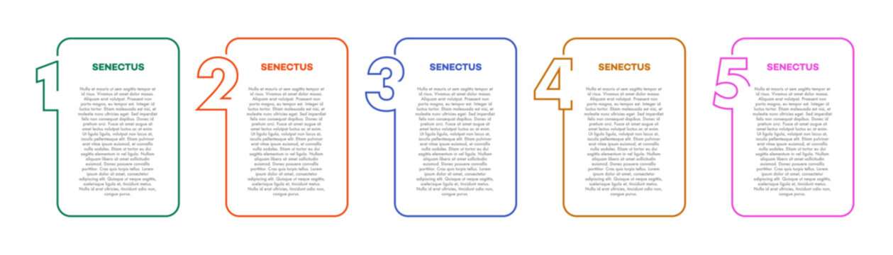 Bullet points numbers from 1 to 5 list markers card modern style typography vector