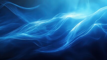 Obraz premium Abstract Blue Waves of Light Flowing and Ethereal, Creating a Mesmerizing and Dynamic Visual Experience
