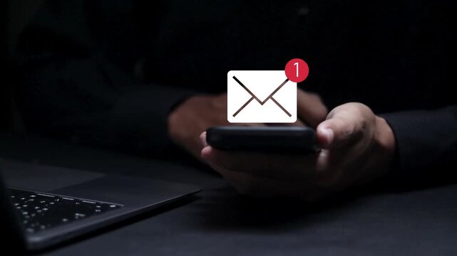 email with notification alert, Direct selling project in customer list business for email and email marketing concept.