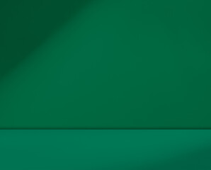 Green background light shadow leaves abstract nature on blur wall cement podium loft product, studio room floor organic minimal wallpaper backdrop summer tropical platform sale interior empty scene