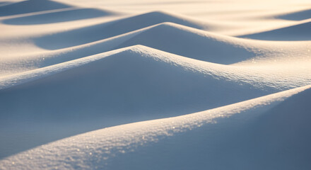 Minimalist snowdrift patterns under soft sunlight and clean composition