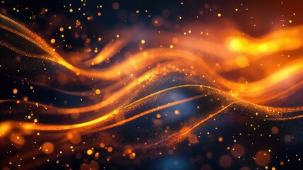Sparkling Abstract Curves Dynamic Waves of Light and Energy in a Mesmerizing Motion
