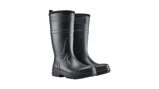Durable black work boots for tough outdoor conditions