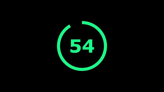 Full-screen cinematic shot of a 60-second digital countdown timer, displaying bold numbers counting down from 60 to 1. Each digit animates