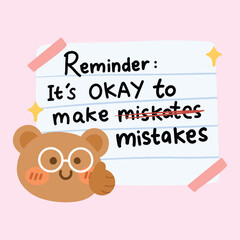 Reminder its OK to Make Mistakes Sticker Hand Drawn