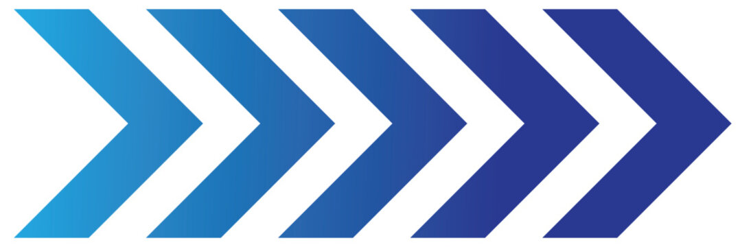 Chevron arrow icon. Moving arrows icon. blend effect, pointer, speed direction, road caution, military, navigation sign isolated on white background. Blue Vector illustration. EPS 10. 