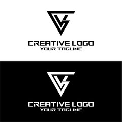 creative letter logo gv design vector