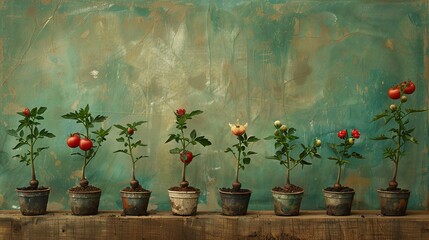 Time lapse of tomato plants reverting to their wild ancestors, showcasing evolution over time