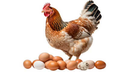 Beautiful hen and fresh eggs, natural goodness for your table