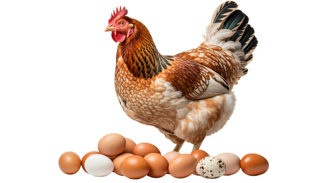 Beautiful hen and fresh eggs, natural goodness for your table