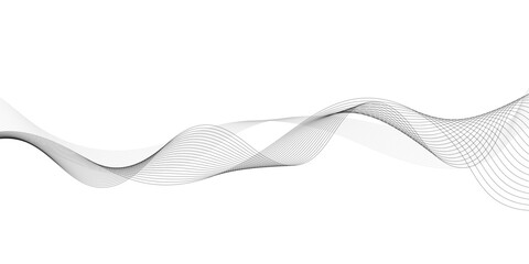 Abstract wavy lines in shades of gray, creating a sense of movement and fluidity. The lines curve and intertwine, forming an elegant and dynamic design