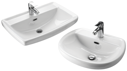 Modern ceramic sinks with sleek chrome faucets for stylish bathrooms