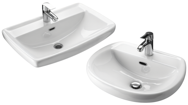 Modern ceramic sinks with sleek chrome faucets for stylish bathrooms