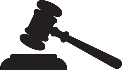 Judge hammer silhouette vector, Judge gavel icon black vector illustration