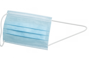 Medical mask representing health safety, respiratory protection, and hygiene during epidemics and pandemics. Cutout object