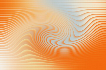 Illustration of abstract orange and blue background with curved lines and a wavy pattern