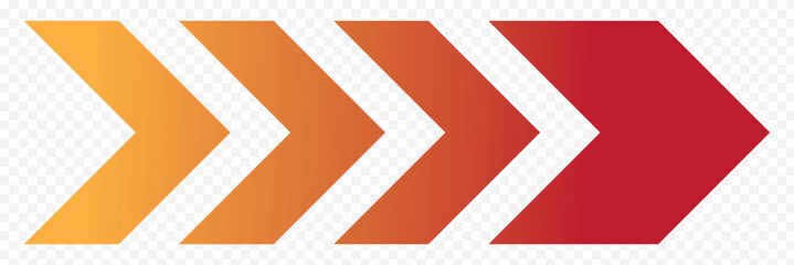 Dynamic Red Arrow Symbol Vector. Forward Motion, Speed, Progress and Direction Icon Design. Moving arrows icon. blend effect, pointer, speed direction, road caution, military, navigation sign. EPS 10.