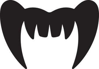 Vector illustration of vampire teeth black silhouette for Halloween design