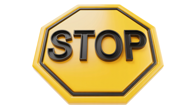 Bold stop sign graphic for urgent communication and safety alerts