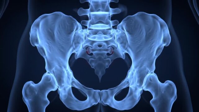 Animated XRay View of Human Pelvis and Lower Spine Anatomy in Motion