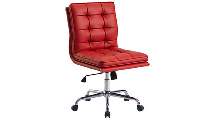 Modern red executive office chair with tufted upholstery